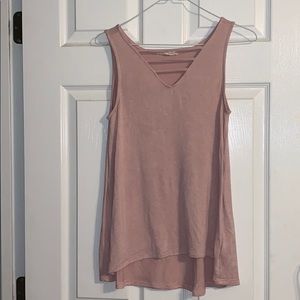 Pink casual tank top